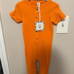 Kate Quinn Vibrant Orange Ribbed Bodysuit